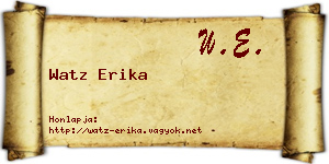 Watz Erika névjegykártya